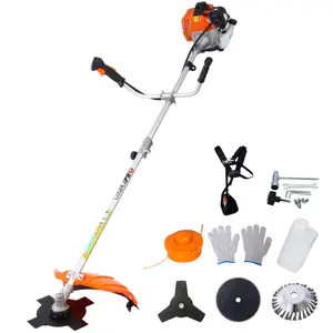 52cc Weed Wacker Gas Powered,6 in 1 Multifunction, String Trimmer, 8 inch Weed Wacker Attachments Heads,10" Metal 3/4/80T Blade,Rubber Handle
