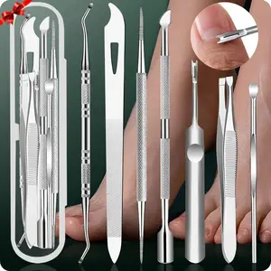 7pcs Stainless Steel Cuticle Remover Kit,Premium Ingrown Toenail Removal Tool Kit, Best Gift, Pedicure Tools, Manicure Nail Kits