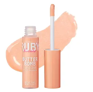 Ruby Kisses Lip Gloss Butter Bomb Gloss Non-Sticky Lip Gloss Vitamin E Natural Nude Lip Makeup - 7.8mL (0.26 US fl.oz) (Flirty)