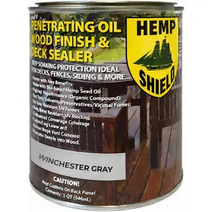Outdoor Wood Stain and Sealer in One, Premium Wood Stain & Sealer Semi-Transparent Exterior Wood Stain and Sealer (2-in-1 Stain and Sealer) - Winchester Grey, 1 Quart