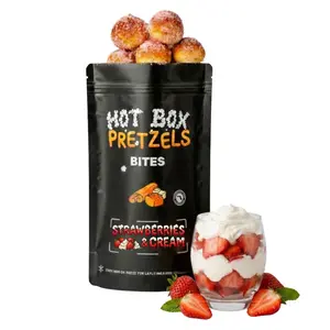 Hot Box Pretzels Sweet Pack | 4 Bags Soft Pretzel Bites | Cinnamon, Honey Butter, Strawberries & Cream 30g Flavor Packets + Dubai Chocolate Kit | 4 8oz Bags + 4 Seasoning Packets(30g) + Dubai Chocolate Kit | Clean Ingredients, No Artificial Flavors
