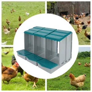 CNCEST 3-Compartment Chicken Nesting Box with Egg Collection Area, PP Hen House - Rollaway Nesting Box for Backyard, Farm & Coop, Wall Mount or Freestanding