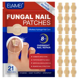 ELAIMEI Fungal Nail Patches 21 Pcs, Nighttime Nail Treatments for Damaged Nails Foot Nail Repair Care