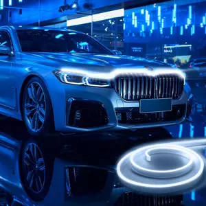 71 inch LED Car Hood Light Strip, Dynamic Scan Start-up effect, Universal Engine Cover Daytime Running Light, Exterior Interior Decorative Accessories Custom Ambient Lights for Pickups SUVs Vans Cars, Waterproof Hardwire Easy Installation Flexible
