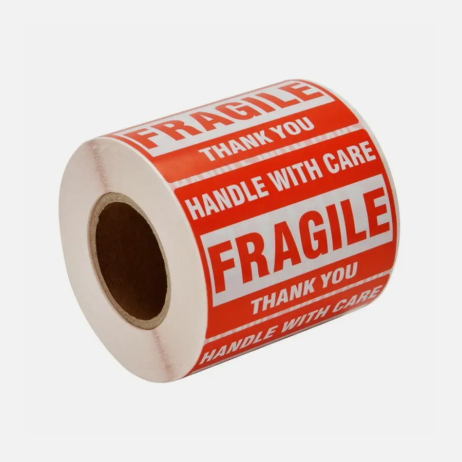 SJPACK Adhesive Labels & Stickers, 1 Roll 2"x3" Fragile Handle with Care Thank You Self-Adhesive Mailing Labels, 500 per Roll (US)