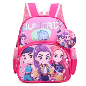 New K-pop girl group-style cartoon backpack—a back-to-school essential. This spacious travel backpack for children is perfect for school, outdoor activities, and trips.