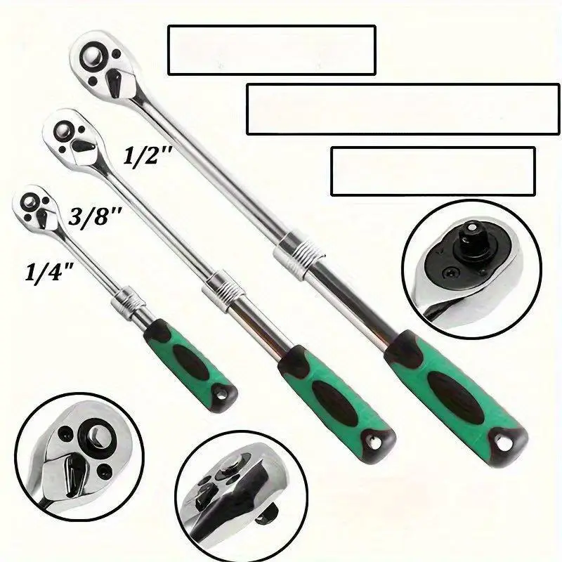 72-Tooth Extendable Adjustable Ratchet Wrench – Durable Alloy, Multi-Size Quick-Socket, Ergonomic for Auto Repair & DIY, Ratcheting Wrench