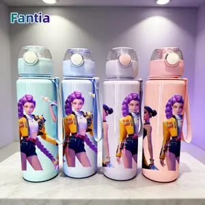 3D Printed Cartoon Girl Pattern Cup - New 700ml Large Capacity Water Bottle , Leakproof, Vivid Color, Fade-Resistant Collectible