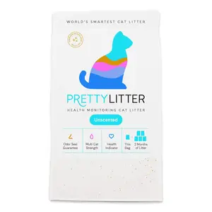 PrettyLitter Health Monitoring Cat Litter - 8lb Unscented with Odor Seal Guarantee & Multi Cat Strength