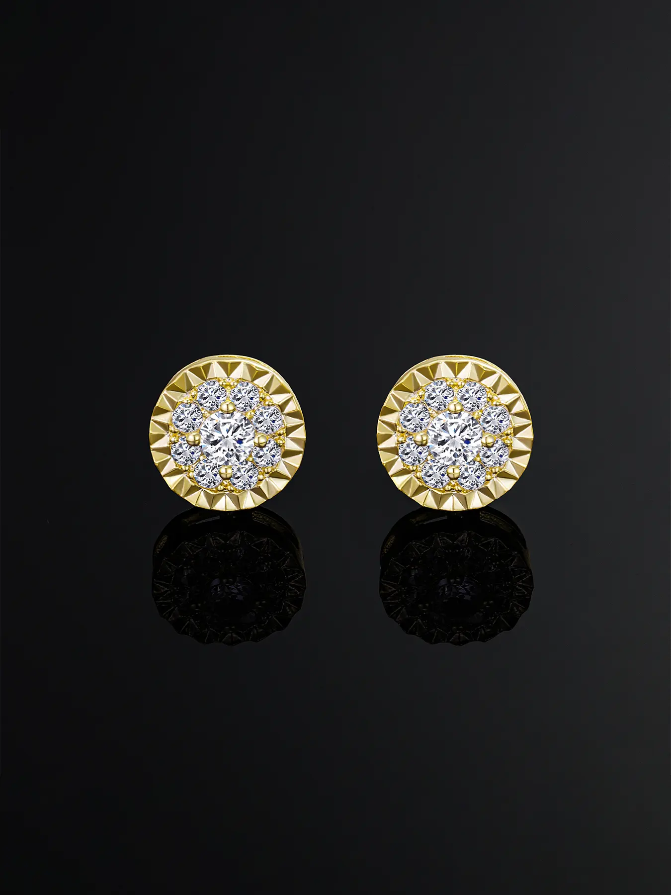 ICED CHICS Round hip-hop stud set, street casual style, suitable for both men and women, gift, date party, street dance, Circular Stud Earrings, Stud Earrings Jewelry, Circle Shape Earrings, Fashion Earrings