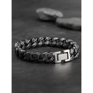 Men's Punk Hip Hop Durable Zinc Alloy Thick Cuban Link Chain Bracelet, Edgy Style Bold Statement Urban Fashion Street Style Leisure Jewelry for Indoor Recreation