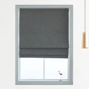 Modern Blackout Roman Shades - Cordless Washable Fabric Double Tone Color Elegant Design | Shadisfy