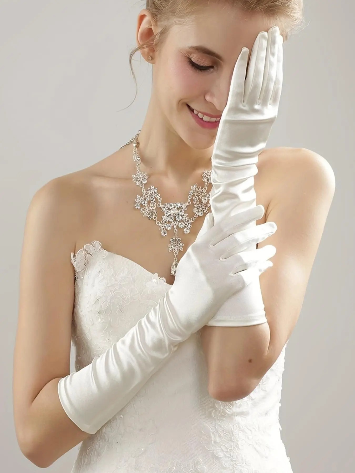 Women's Elegant Gloves, Exquisite Trendy Gloves, Fashionable Gloves for Party, Wedding Gloves, Daily Clothing Decor, for Women & Girls, Seamless Knit Glove