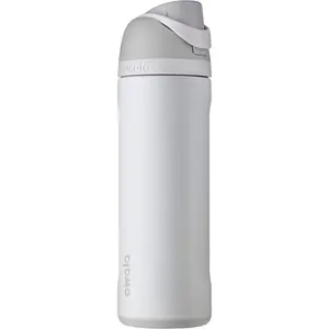 Owala Freesip Insulated Stainless Steel Water Bottle with Straw for Sports and Travel, Bpa-Free, 24-Oz, Shy Marshmallow BlenderBottle