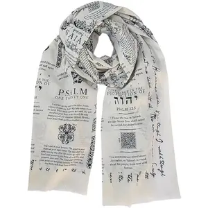 Prayer Shawl for Women, Protection Inspiring Bible Verse Scarf, 70x170cm Lightweight, Ideal for Festivals, Parties, Friends, Christian Accessories