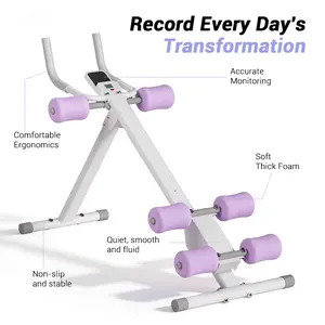 UMAY Ab Workout Machine, Adjustable Ab Trainer for Abs Workout at Home Gym, Foldable, Knee Protection, Abdominal Trainer for Stomach Workout