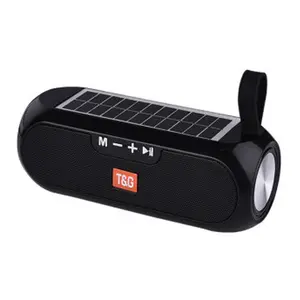 T&G Portable Solar Powered Wireless Speaker, Multifunctional Outdoor Speaker, Rechargeable Bluetooth-compatible Speaker with FM Radio for Home, Office, Outdoor, Smartphone, USB Rechargeable Speaker