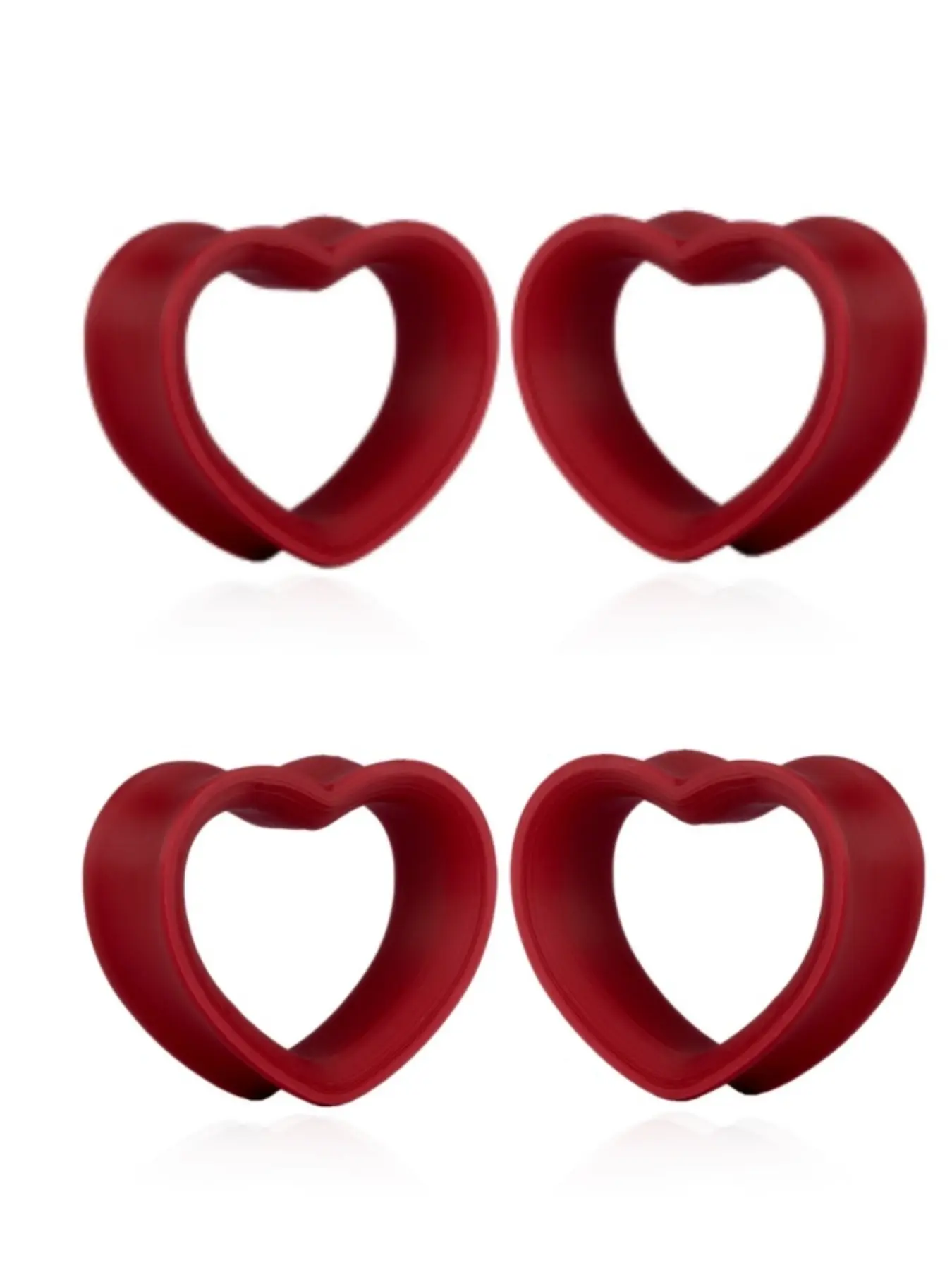 Vanku 4pcs/2pairs  Lightweight Heart PLA Ear Gauges 8-19mm Thin Punk Ear Plugs Heart Shape Punk Style Earrings Fashion Earring Ear Accessories