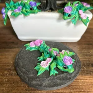 Rose Dragon (3D Printed, Articulating, Decor)