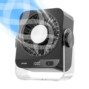 Desk Fan With Cold Compress, Table Fan with Turbo Airflow 199 Speeds 130° Rotating, Digital Display, Rechargeable USB Desktop Fans for Bedroom Home Office Summer Essentials, Multifunctional Cooling Fan