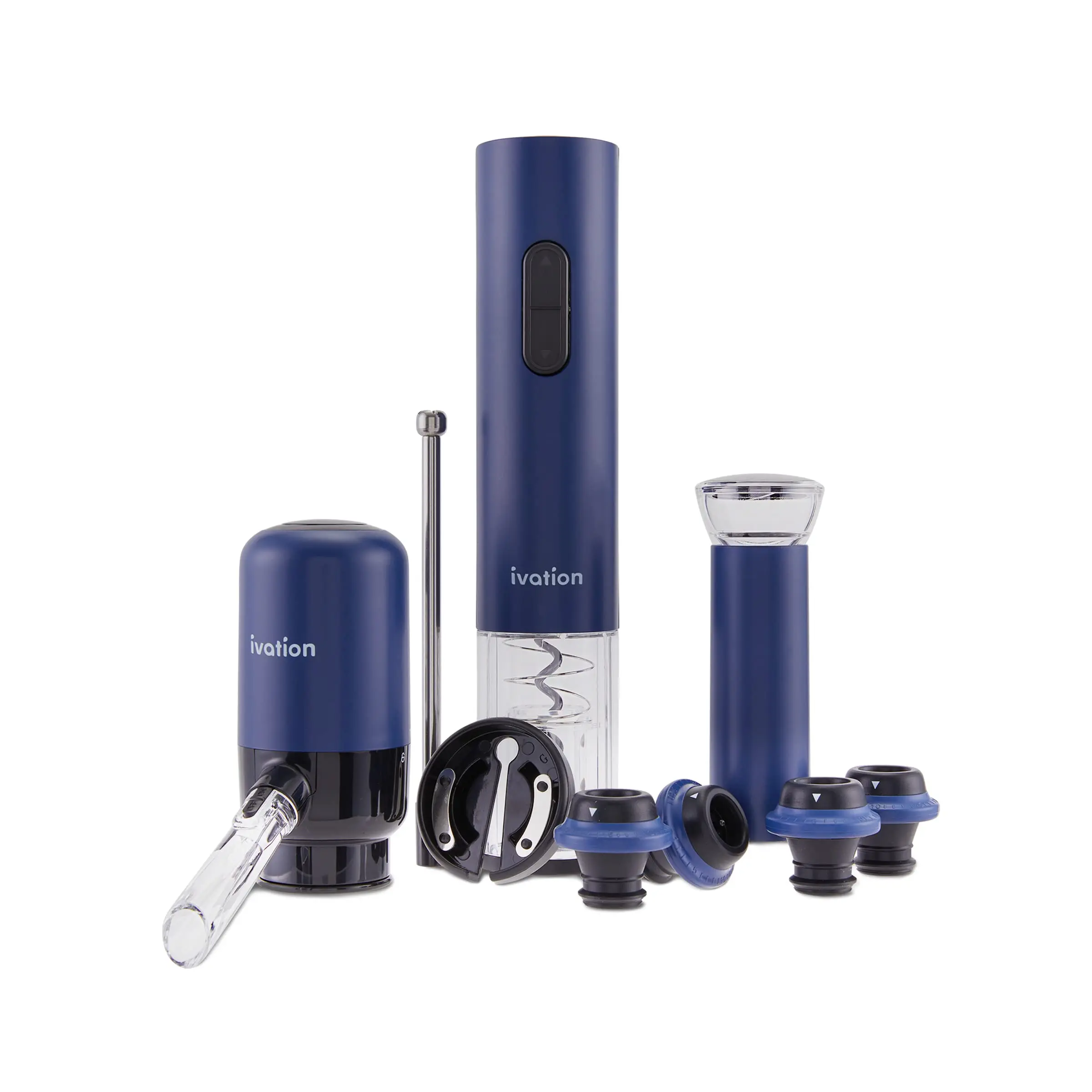 Ivation All-in-One Wine Gift Set - Wine Accessory Kit with Automatic Electric Bottle Opener & More Durable Battery-Powered System for Red White or Rosé