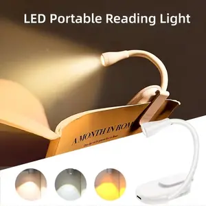 Rechargeable Book Clip Light — Mini Portable Book Lamp — LED Clip-on Reading Light — Adjustable Brightness — Ideal for Books, Computers, Office, and Study Lighting