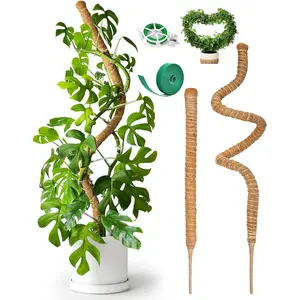 2 Pack Bendable Moss Pole 48" 63" Monstera Plant for Climbing Indoor Plants Tall Coir Plant Pole Sticks Stakes for Potted Plants, Pothos, Philodendron