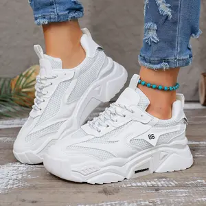 Women's lightweight and breathable running shoes - neutral cushioned rubber sole, low cut sports shoes for all seasons, suitable for walking and casual wear, fashionable sports design, safety strap closure