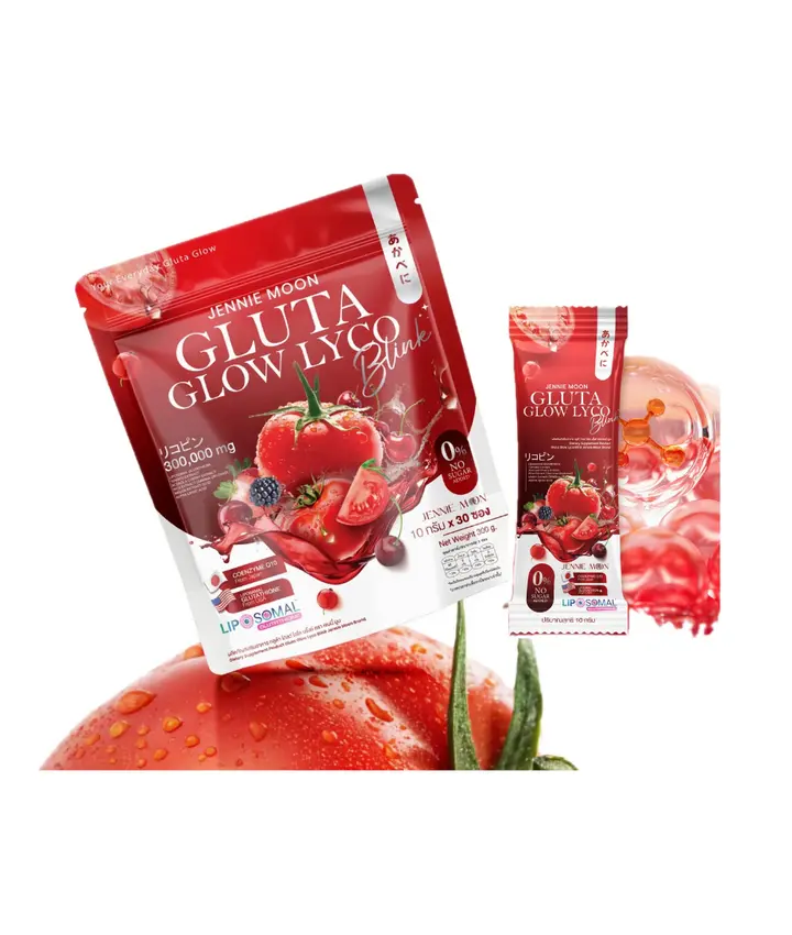 Jennie Moon Gluta Glow Lyco Blink 10 grams x 30 sachets Collagen Beauty Edible