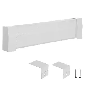VEVOR Baseboard Heater Covers, Premium Series 3 ft Standard Electric Heating Unit Front Cover for Home Improvement, Heavy-duty Steel, Easy Installation for Bedroom Replacing Old Cover, White