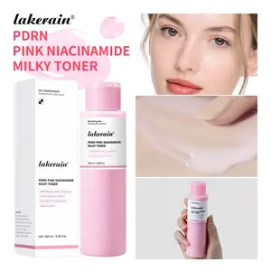Lakerain 1 Count PDRN Pink Niacinamide Milky Toner Hydrating Moisture Lightweight Milk Texture for Quick Absorption, Evens Skin Tone, Deeply Hydrates, Moisturizing for Dewy Glow and Radiant, Ideal for Dull & Dry Skin Daily Care Moisturize