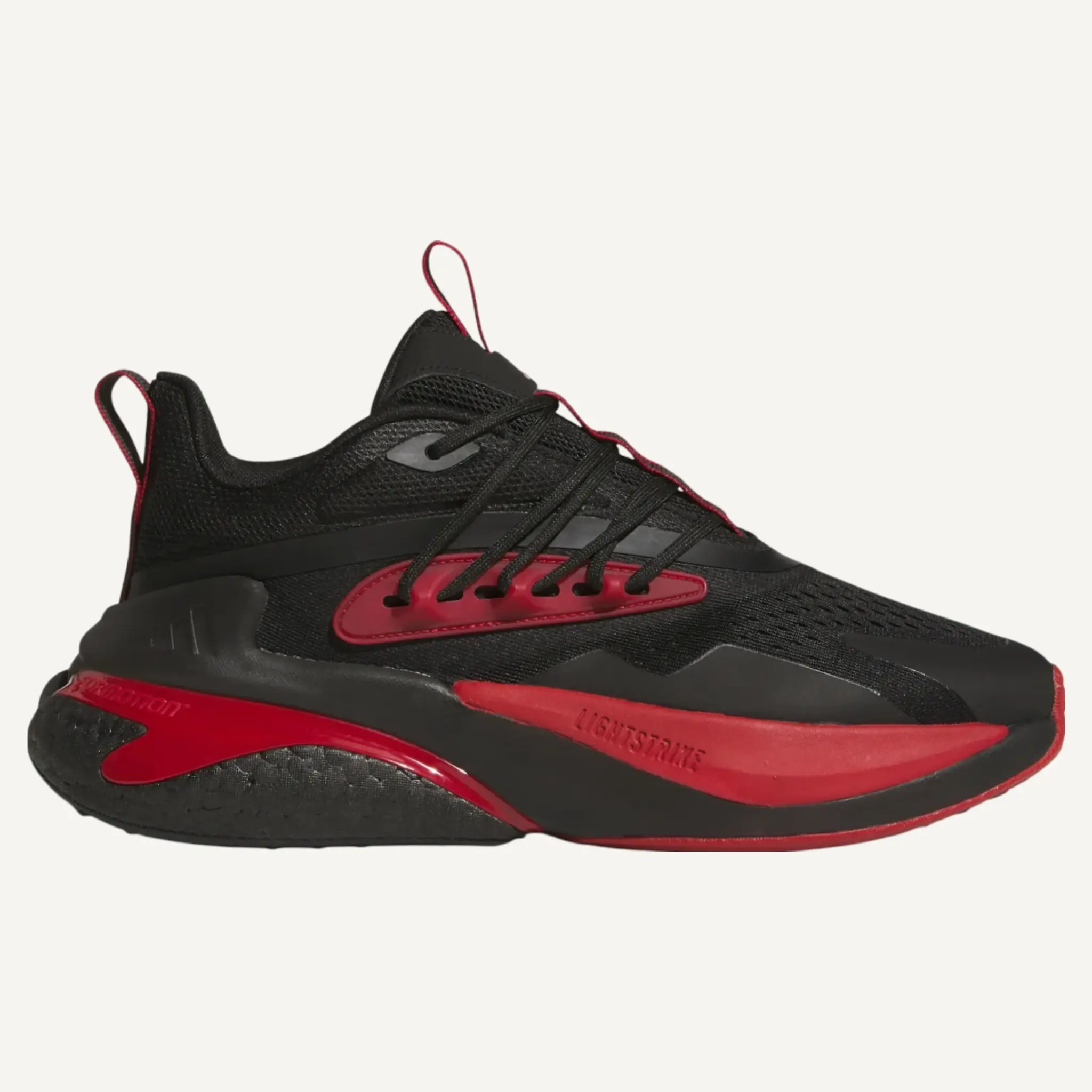 Adidas Male Black/Red AlphaBoost V2 Running Shoes - IH3884 Model, Mesh Upper, Athletic Wear (No Box)