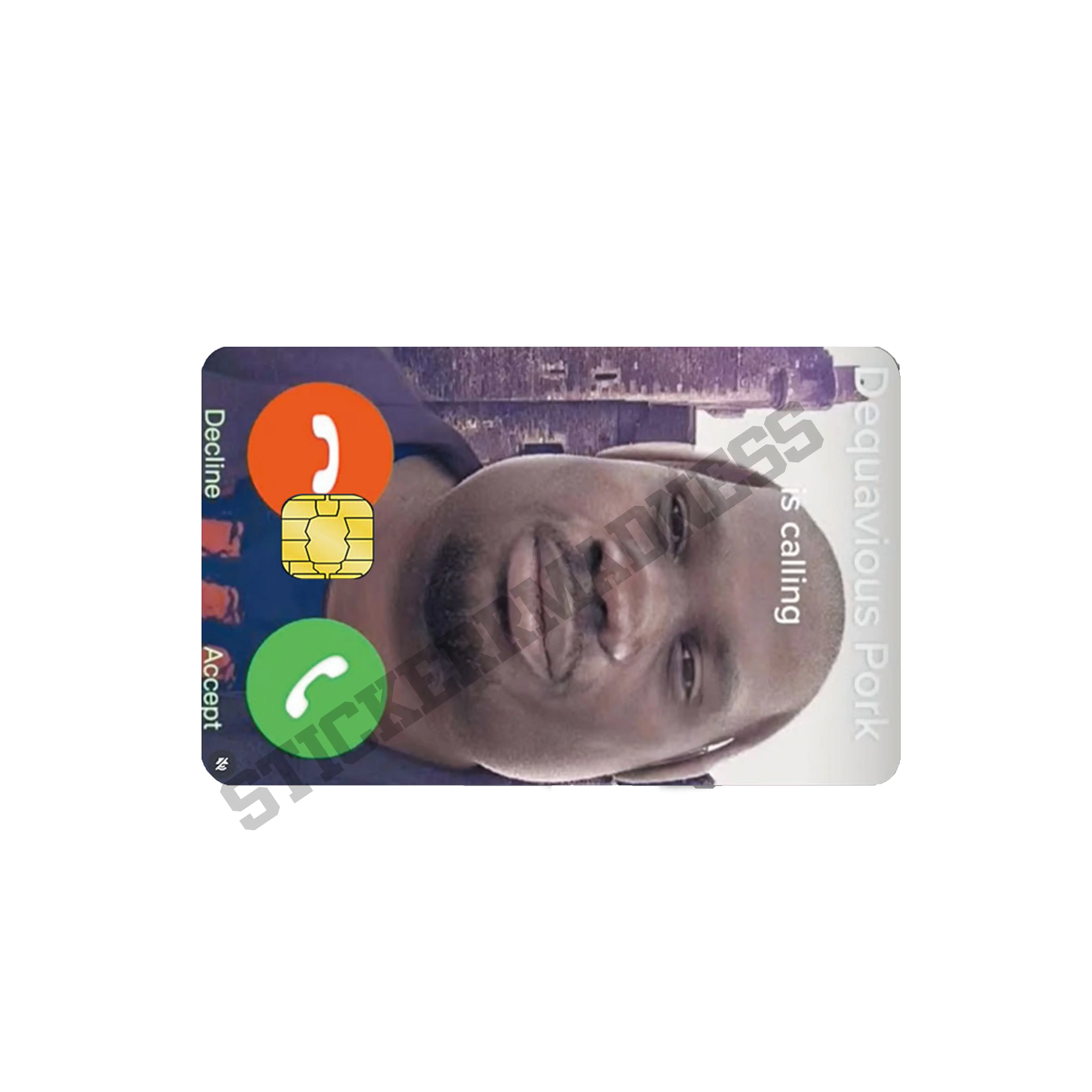 funny credit card cover - Bank card Sticker - debit / credit card sticker - Dequavious meme funny sticker