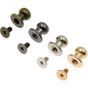 60 Sets 8mm Round Head Button Phillips Screw Stud Rivet, 4 Colors Leather Rivets for DIY Leather Craft Repairs Decoration and Craft Belts