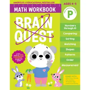 Brain Quest Math Workbook: Pre-Kindergarten by Workman Publishing [Paperback Book]