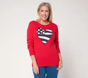 Liberty Belles by Kim Gravel Old Glory Topstitched Flag Sweater