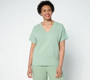 Peace Love World Boheme Sueded Cotton Mixed Media Dolman Tee