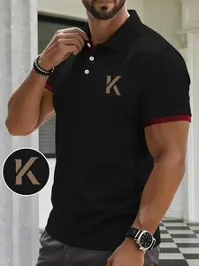 Stylish Classic Man Polo Shirt with Random Prints, Fitted Casual Style for Business and Daily Wear, Perfect for Dates and Gatherings