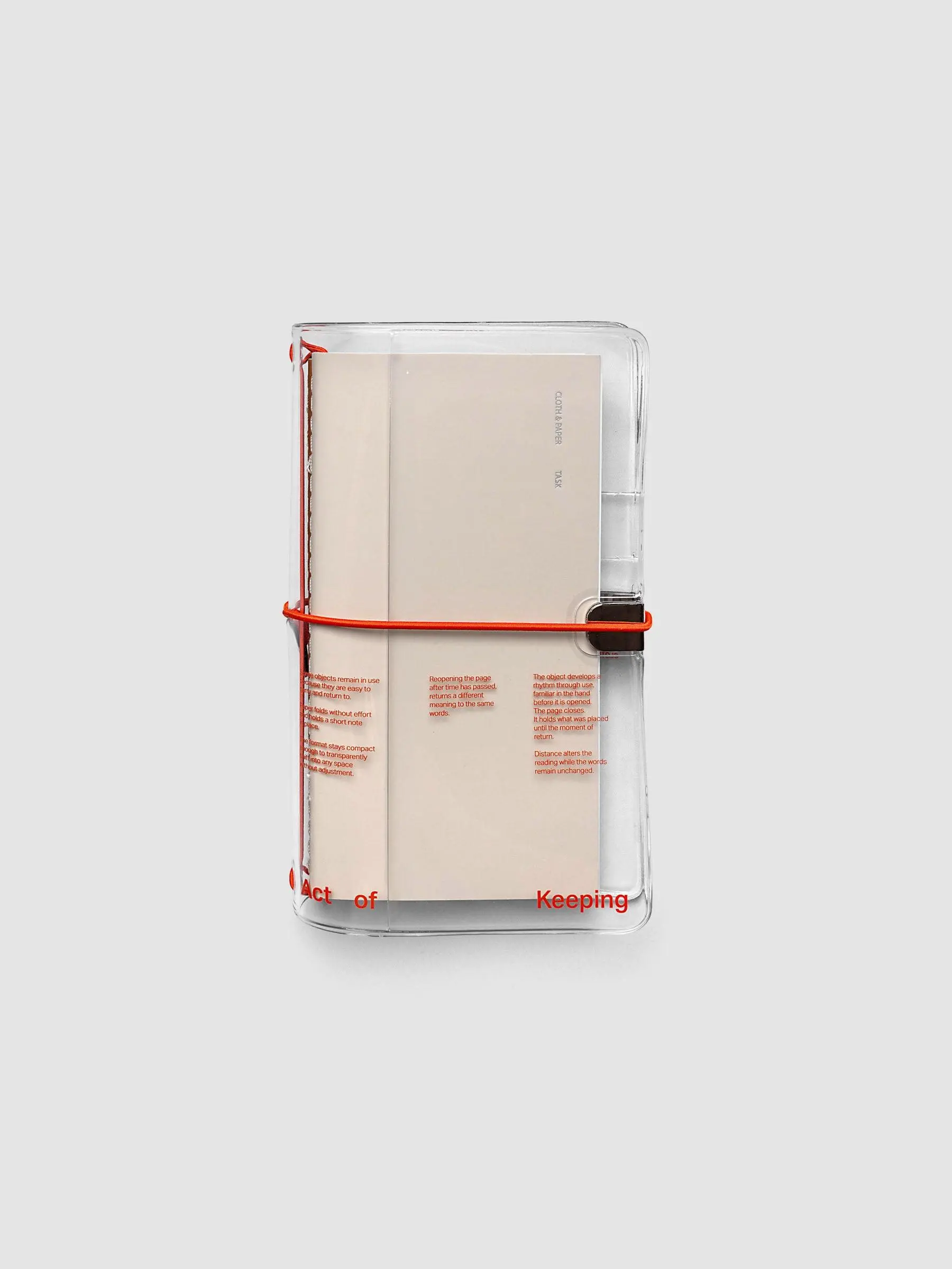 Act of Keeping Travel Notebook Cover | Clear Vinyl