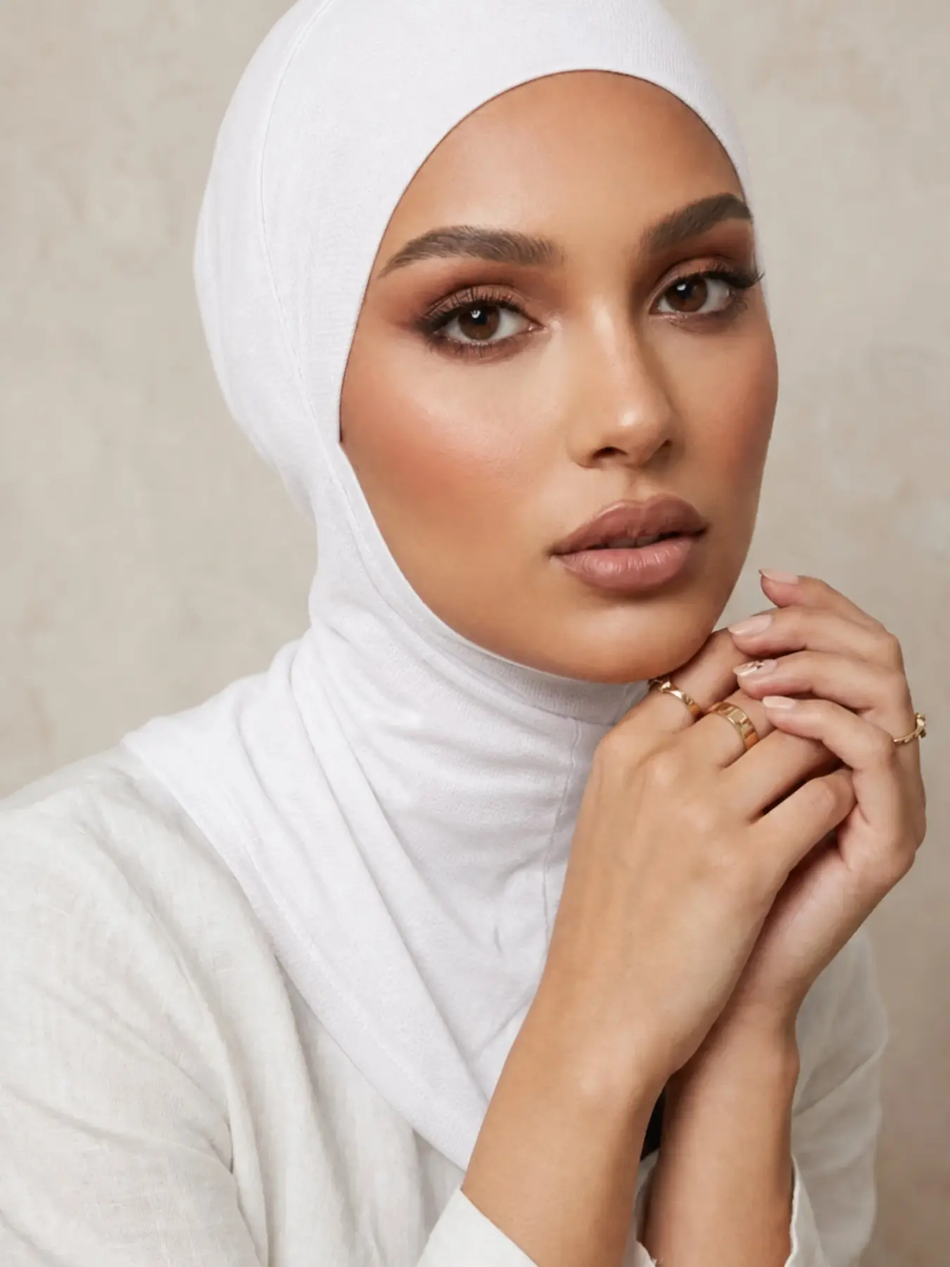 Women's Modest Muslim Abaya Accessories, Solid Color Chin Covering, Elastic Headscarf with Hat, Neck Warmer Headband, Soft Hijab Under Cap, Hijab Turban