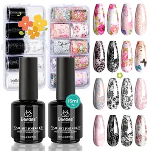 Beetles Nail Foil Glue Gel 15ml for DIY Manicure Gifts for Women LED Lamp Soak Off Nail Art