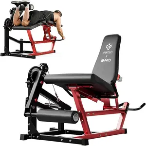 GWMD Leg Extension and Curl Machine, Adjustable Leg Curl Machine, Seated Leg Extension and Lying Curl Machine for Home Gym, Leg Workout Equipment with Cable System