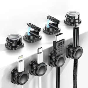 GuMosh MagLeap 8/12 Pack Magnetic Cord Organizer, Cable Smooth Adjustable Easy Secure Cable Management, Wire Holder Keeper Organizer, Hide Or Organize Phone USB Charger Cable for Home,Office,Car,Desk,Nightstand Springtok