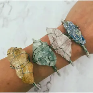 Wire Wrapped Crystal Bangle