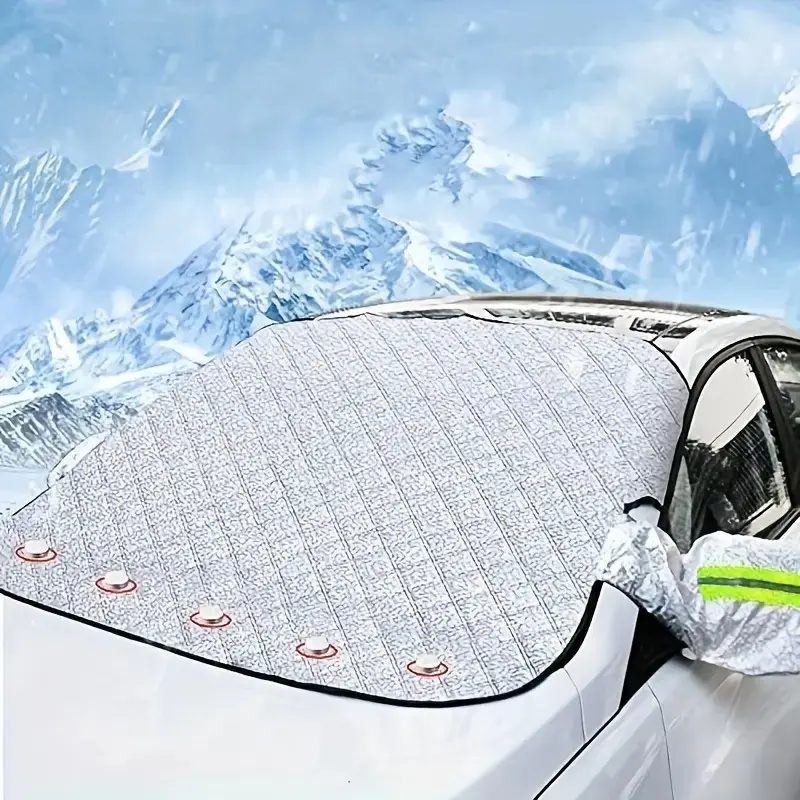 Car Snow Cover, Available In All Seasons, Summer Sun Protection And Winter Snow Protection Car Cover, Large Magnetic Car Windshield Antifreeze Sunshade, Durable And Easy To Install, Improves Vision And Protection, Sun Protection And Light Blocking