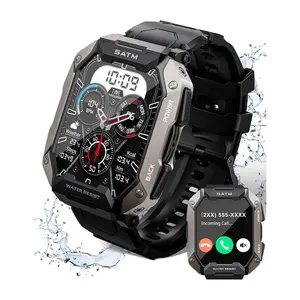 Smart Watch，with Answer/Make Call 100+ Sports Modes Fitness Smart Watch, IP68 Waterproof 80 Days Extra-Long Battery Heart Rate/Blood Oxygen/Sleep Monitor Smartwatch for Android & iOS-BY
