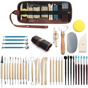 Clay Tools 40PCS Pottery Tools Clay Sculpting Tools Polymer Clay Tools Kit Ceramic Tools for DIY Handcraft Modeling Clay Carving Tools Set