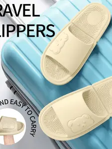 Men's Fashion Casual Slippers, Summer New Cute Cartoon Home Guest Shoes, Anti-Slip Outdoor Cool Slip-Ons, Eva Material, All Seasons, Footwear, Slide