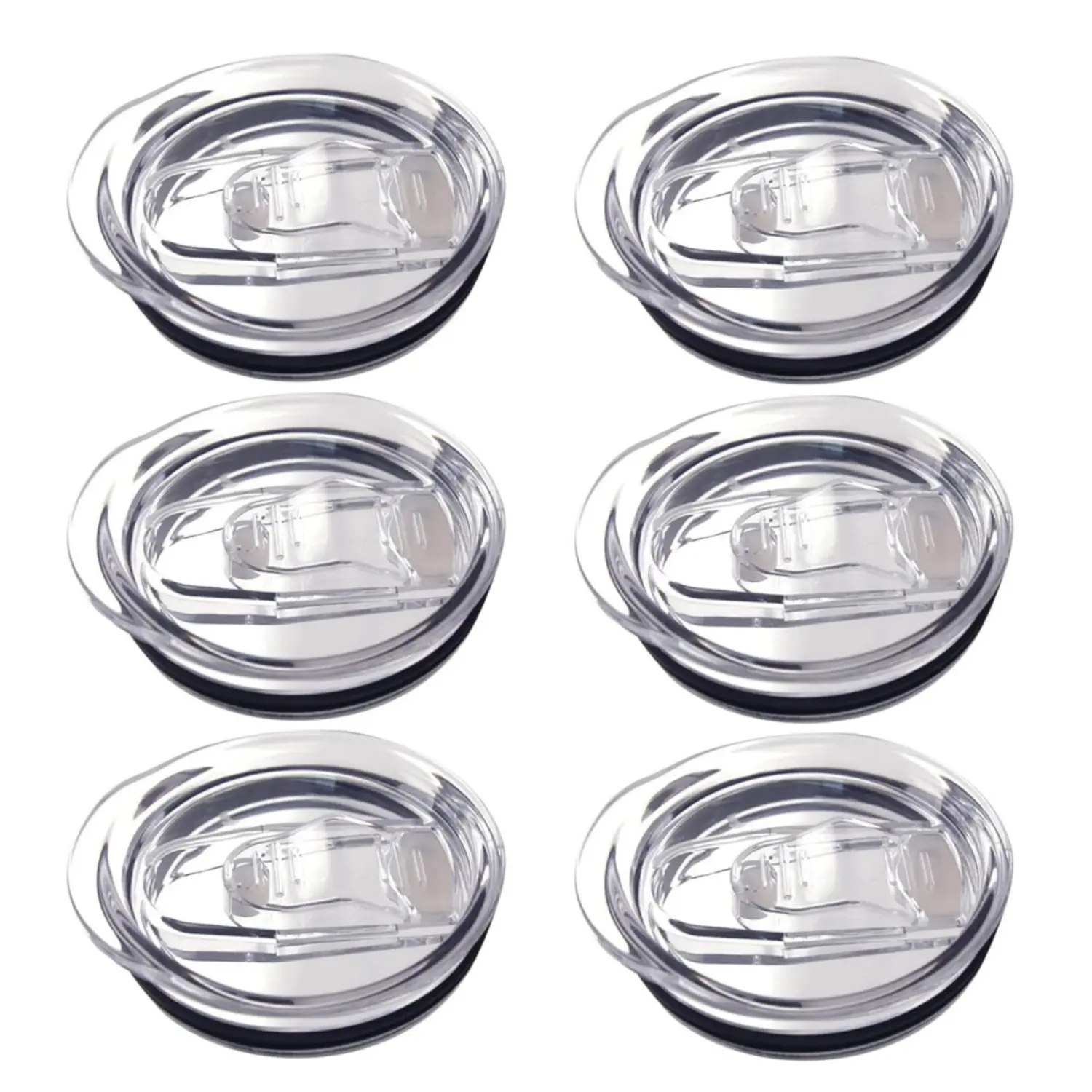 6Pcs 20oz Sliding Cup Lids - BPA-Free ABS & Silicone Replaceable Covers for YETI Steel Travel Mugs, Tumblers, Glasses, Travelers’ Tea Cups, 2.64-Inch Spill-Proof Straw-Friendly Home Improvement Drink Accessories, Durable