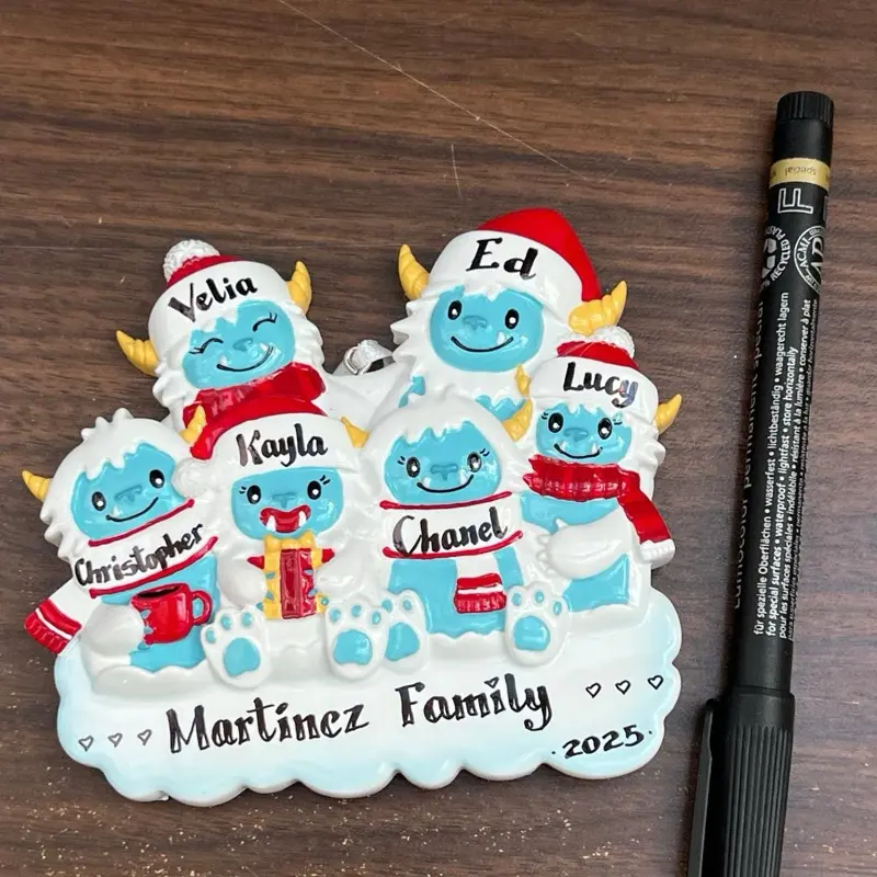 Personalized Christmas Ornaments - Customizable with Names and Year, Decorative Christmas Decor